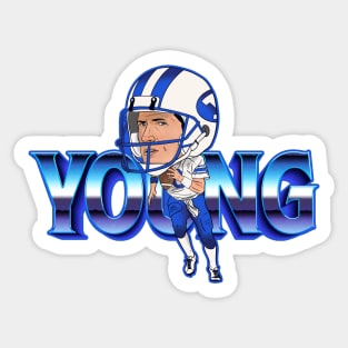 Steve Young - 90s Sports Style Caricature Design Sticker